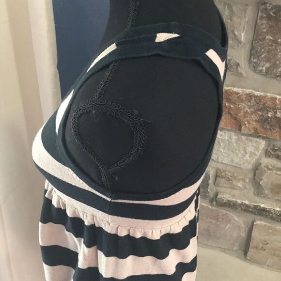 Xhilaration, Woman's Tank Tunic, Striped Black & Taupe, Small - Picture 6 of 9